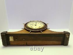 Antique 1939 SETH THOMAS Deco Nautical'Ships Wheel' Tambour Mantel Shelf Clock