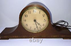 Antique 1950s Seth Thomas Lynton-1E Tambour Electric Striking Mantle Clock