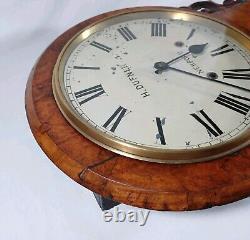 Antique 19th Century H Dufner Seth Thomas Walnut Burl Drop Dial Wall Clock