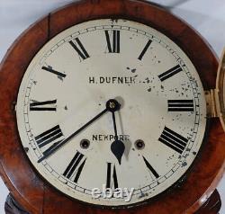 Antique 19th Century H Dufner Seth Thomas Walnut Burl Drop Dial Wall Clock