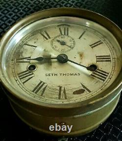 Antique 19th Century Working Seth Thomas Nautucal Ship Clock
