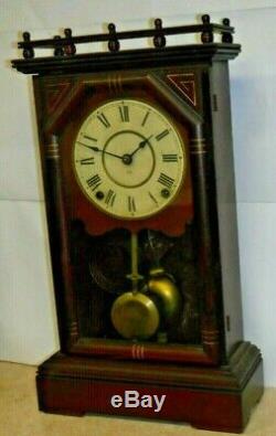 Antique 8 Day Seth Thomas City Series Omaha Mantle Chime Clock Clean Working