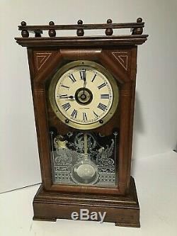 Antique 8 Day Seth Thomas City Series Omaha Mantle Chime Clock Working