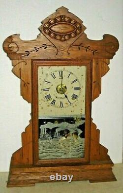 Antique 8 Day Seth Thomas Fleet No. 3 Shelf Mantle Clock Working + Alarm