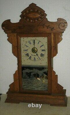 Antique 8 Day Seth Thomas Fleet No. 3 Shelf Mantle Clock Working + Alarm