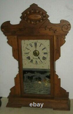 Antique 8 Day Seth Thomas Fleet No. 3 Shelf Mantle Clock Working + Alarm