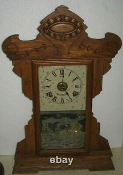 Antique 8 Day Seth Thomas Fleet No. 3 Shelf Mantle Clock Working + Alarm