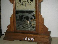 Antique 8 Day Seth Thomas Fleet No. 3 Shelf Mantle Clock Working + Alarm