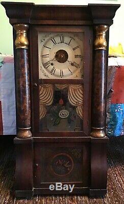 Antique 8 Day Seth Thomas Movement Triple Decker Style Vintage Mantel Clock