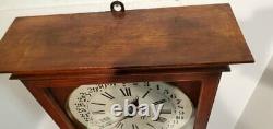 Antique 8 Day Seth Thomas Office Calendar Regulator Wall Clock 35 In Tall Works