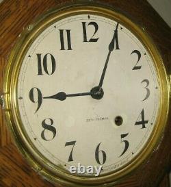 Antique 8 Day Seth Thomas Short Drop Wall Regulator Clock Working Very Clean