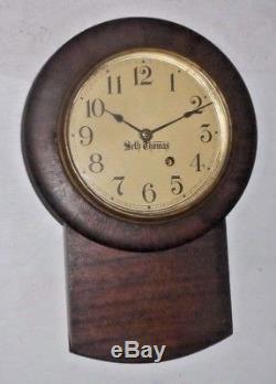 Antique 8day Seth Thomas Schoolhouse Wall Clock Regulator Working Short Drop 41s