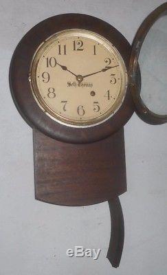 Antique 8day Seth Thomas Schoolhouse Wall Clock Regulator Working Short Drop 41s