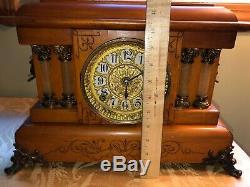 Antique Adamantine Seth Thomas 295 N. Imperial Mantel Clock Wood Vintage Vtg