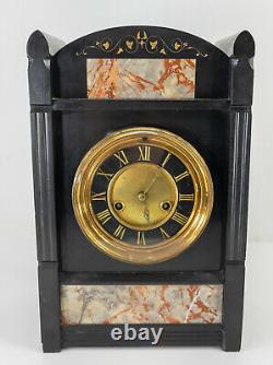 Antique Aesthetic Black Marble Seth Thomas Mantle Clock Randall T Andrews