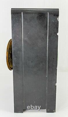 Antique Aesthetic Black Marble Seth Thomas Mantle Clock Randall T Andrews