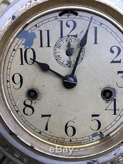 Antique Art Deco / Mid Century Style Seth Thomas Starburst Wall Clock Runs