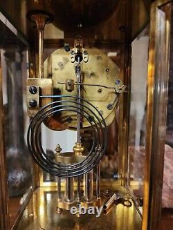 Antique Art Nouveau Seth Thomas Crystal Regulator Clock 8-Day, Time/Strike