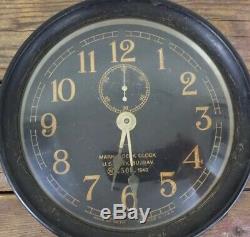Antique Bakelite Seth Thomas Mark 1 Deck Clock US Navy 1940 WWI For Parts Repair