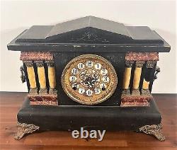 Antique Black Mantel Clock 1890s Sessions Seth Thomas Ingraham Original Repair