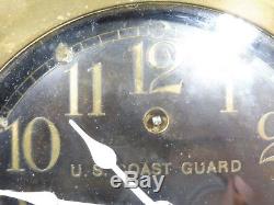Antique Brass Seth Thomas U. S. Coast Guard 8 Day Ships Clock No Key
