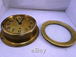 Antique Brass Ship Clock Seth Thomas US Navy WW2