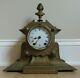 Antique Cast Iron & Figural Mantel Clock Rare Seth Thomas & Sons 1800's
