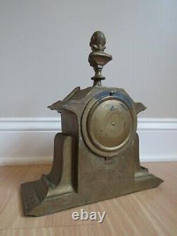 Antique CAST IRON & FIGURAL mantel clock rare SETH THOMAS & SONS 1800's