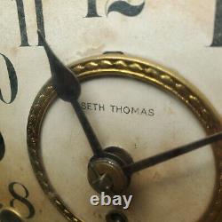 Antique Circa 1895 Seth Thomas Adamantine Faux Marble Mantle Clock Keeps Time