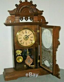 Antique Clean Seth Thomas Eclipse Ball Top Shelf Parlor Mantle Clock Working