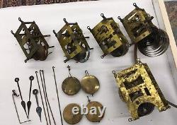 Antique Clock Movement Parts Lot Ansonia, Seth Thomas