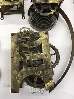 Antique Clock Movement Parts Lot Ansonia, Seth Thomas