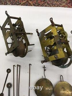 Antique Clock Movement Parts Lot Ansonia, Seth Thomas