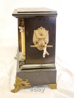 Antique Early 1900s Seth Thomas Adamantine Chime 2 Column Mantle Clock -Works