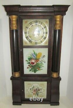 Antique Early Seth Thomas Triple Decker Empire Weights Driven Clock With Alarm