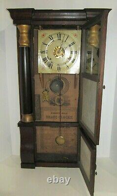 Antique Early Seth Thomas Triple Decker Empire Weights Driven Clock With Alarm