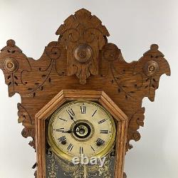 Antique Gingerbread Clock-Seth Thomas-Model 298A Winds Works With Key Excellent