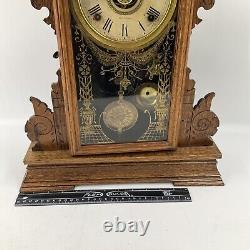 Antique Gingerbread Clock-Seth Thomas-Model 298A Winds Works With Key Excellent