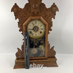 Antique Gingerbread Clock-Seth Thomas-Model 298A Winds Works With Key Excellent