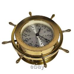 Antique Helmsman Seth Thomas Brass Marine Wall Clock E537-014 Ship Clock