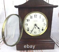 Antique JB Van Sciver Seth Thomas Mantel Shelf Clock with Key Vtg USA