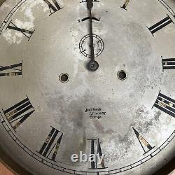 Antique Jas. P. Marsh & company Chicago brass electric clock by Seth Thomas
