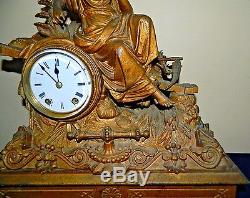 Antique Large Seth Thomas And Sons 1872 Goddess Demeter Mantel Clock Model 8012