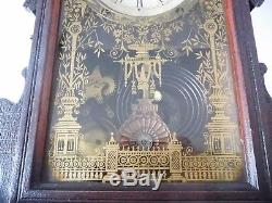 Antique Large Seth Thomas No. M. 1408 Kitchen Clock With Alarm Made In Usa, 8 Day