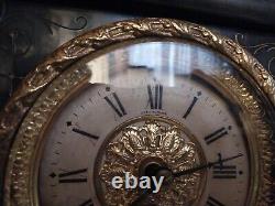 Antique Late 19th Century Seth Thomas Black Mantle Clock 8 Day T&S Working & Key