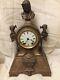 Antique Mitchell Vance Co Seth Thomas Egyptian Revival Gilt Mantle Clock 16 Key