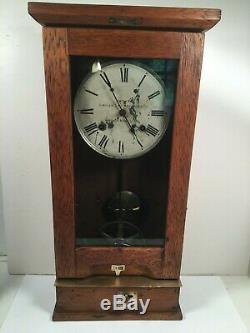 Antique Oak Simplex Time Recorder Co. Commercial/ Indust. Punch Clock Works