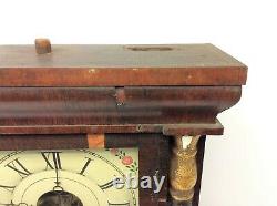 Antique Old Seth Thomas Thomaston CT Birds Large Mantle Clock w Weights Parts