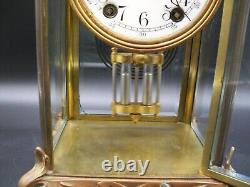 Antique Ornate Bronze Seth Thomas Mantle Carriage Clock Mercury Pendulum 48N Mov