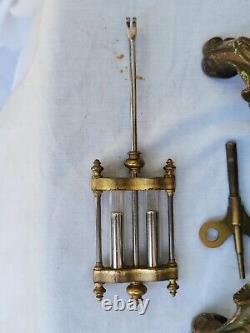 Antique Ornate Bronze Seth Thomas Mantle Carriage Clock Mercury Pendulum 48N Mov
